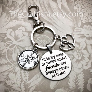 Boxed Friendship Keychain - F14K - Gifts for Friends, Compass Keychain, Friendship Jewelry, Compass Charm, BFF Keychain, Graduation Gifts