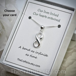 Sterling Silver Infinity Necklace -INS- Sisters Necklace, Infinity Pendant, Sterling Silver Infinity Charm, Gifts For Sisters, Sister Charms