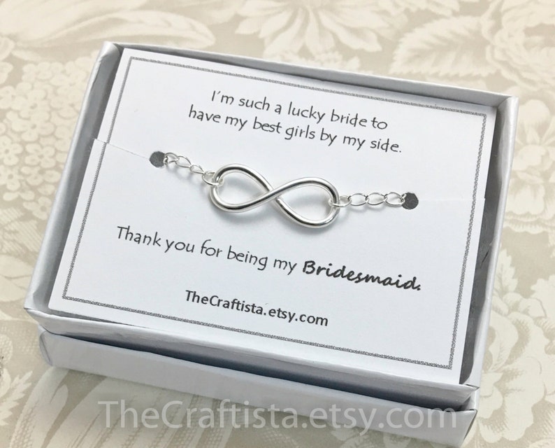 Sterling Silver Infinity Bracelet IL Bridesmaid Infinity Bracelet, Infinity Bracelet, Bridesmaid Gifts, Infinity Jewelry, Infinity Bracelet image 4