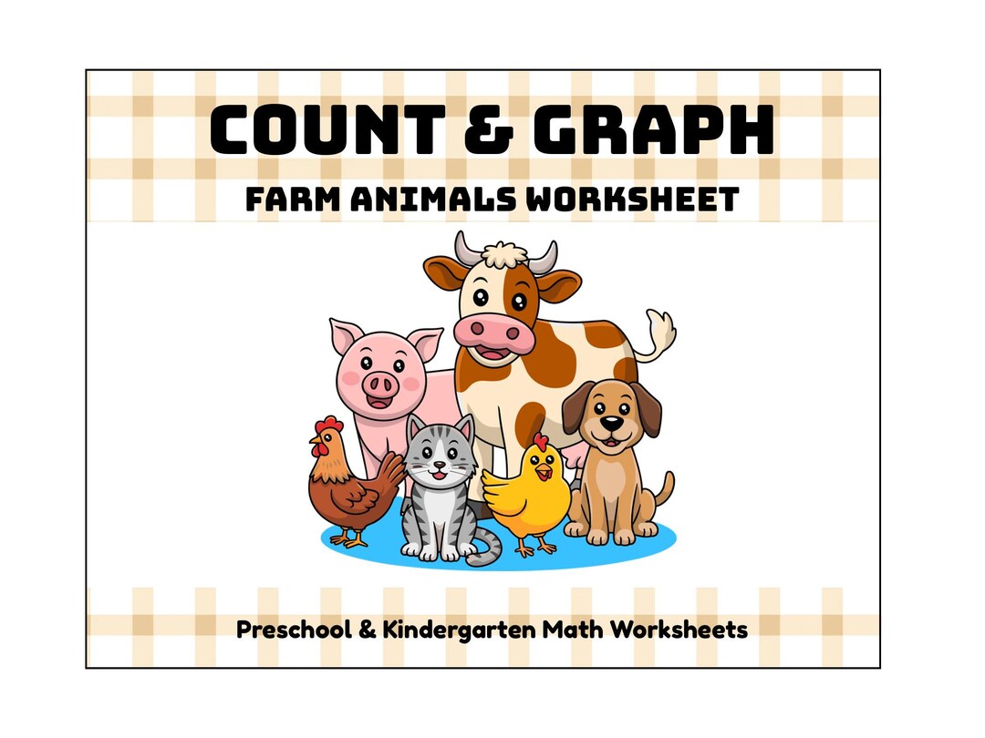 Count and Graph Worksheets for Preschool | Farm Animals Math Activity ...