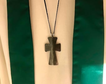 hand forged clergy cross necklace