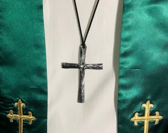 Hand Forged Friedrich Cross Clergy Necklace-large