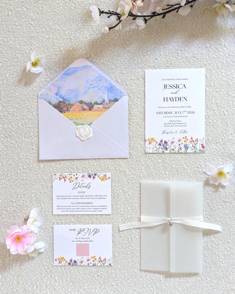 Love Her DIY Wedding Invitation Assembly Guide | Classic Elegant Floral ...