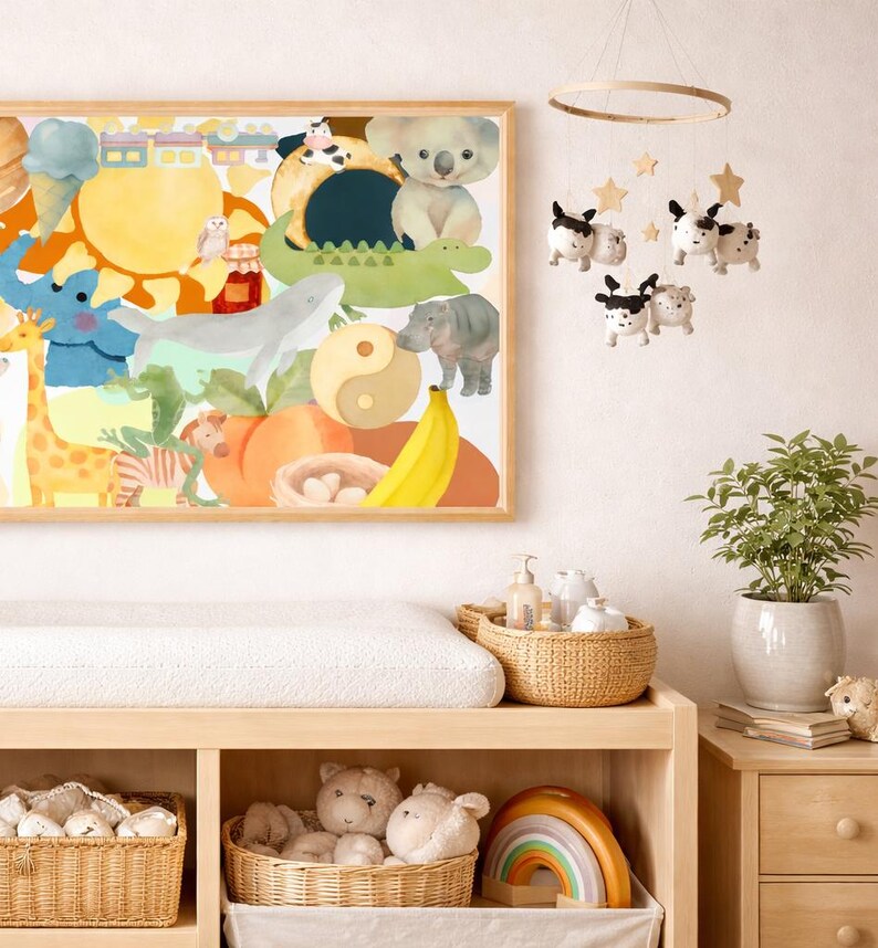 Alphabet I Spy Wall Art for Kids, Nursery Seek and Find Poster ...