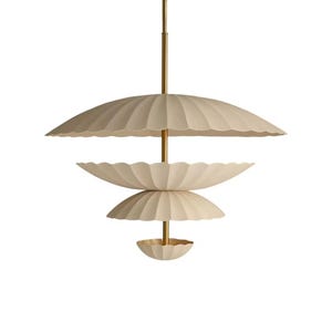 Modern Scalloped Pendant Light, Layered Ceiling Lamp, Minimalist Hanging Light Fixture, Nordic Home Decor