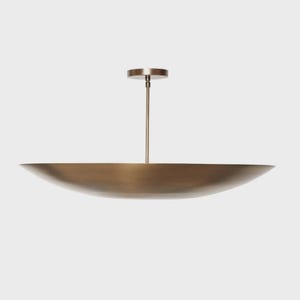Luxury Brass Dome Pendant, Modern Flush Mount Light Fixture, Mid Century Style Gold Ceiling Lighting