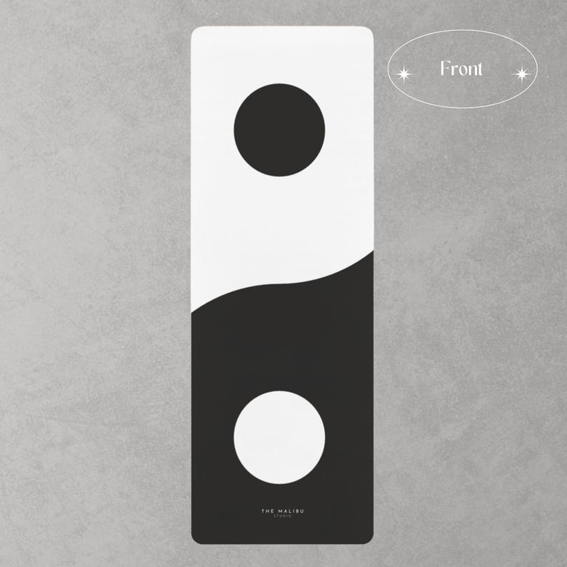 Yin Yang Yoga Mat | Minimal Aesthetic Yoga Mat | Non Slip Pilates & Meditation Mat | Gift for Yogis image 8