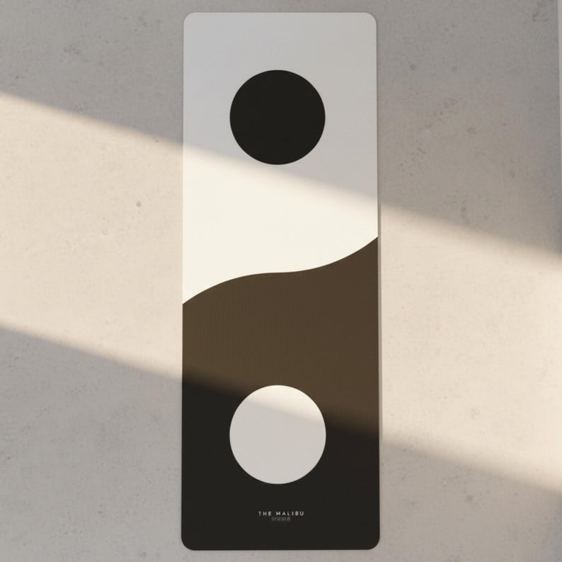 Yin Yang Yoga Mat | Minimal Aesthetic Yoga Mat | Non Slip Pilates & Meditation Mat | Gift for Yogis image 6