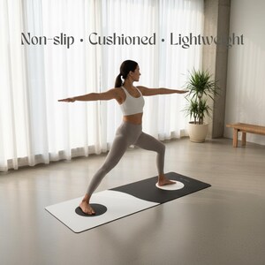 Yin Yang Yoga Mat | Minimal Aesthetic Yoga Mat | Non Slip Pilates & Meditation Mat | Gift for Yogis image 2