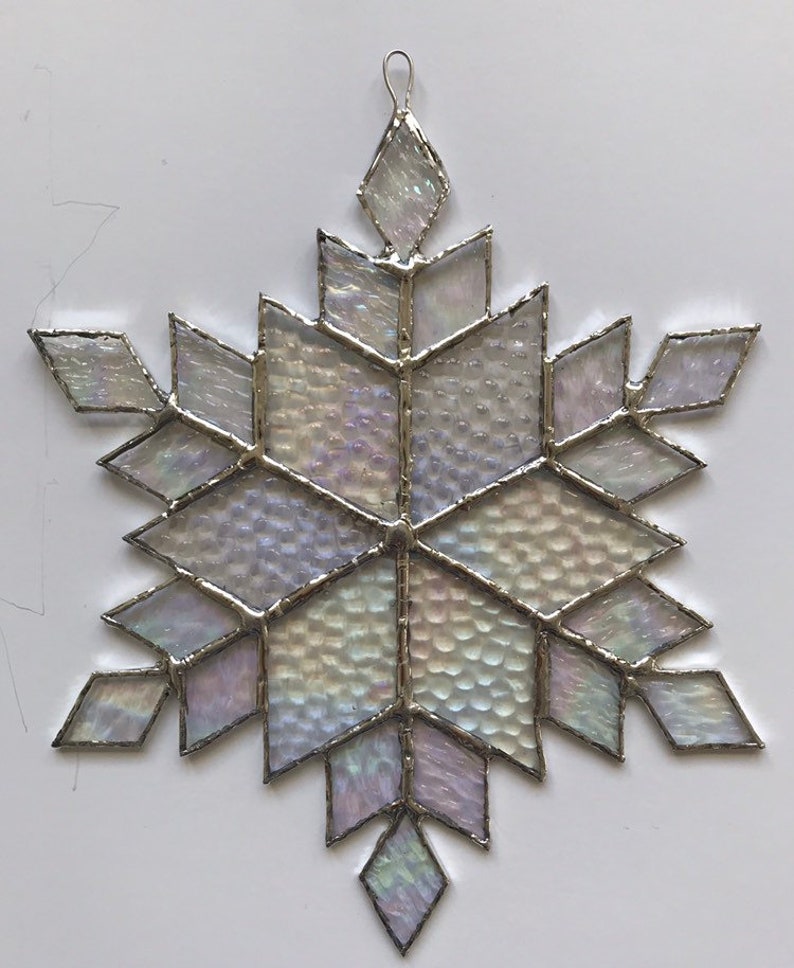 design 12D stained glass snowflake suncatcher