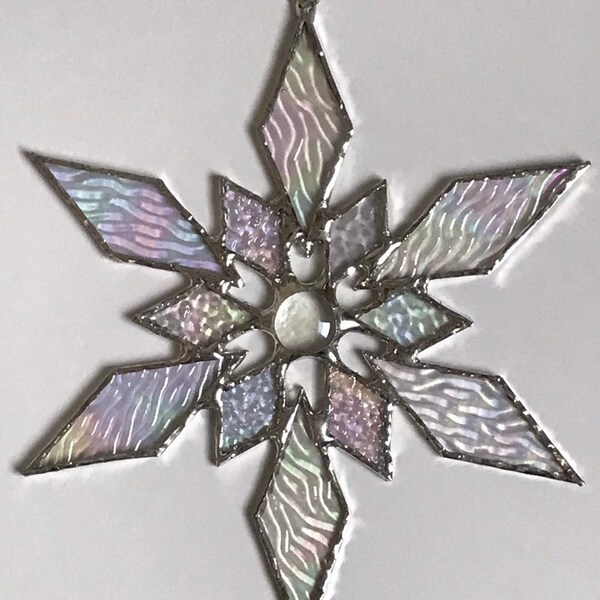 stained glass snowflake suncatcher (design 31C)