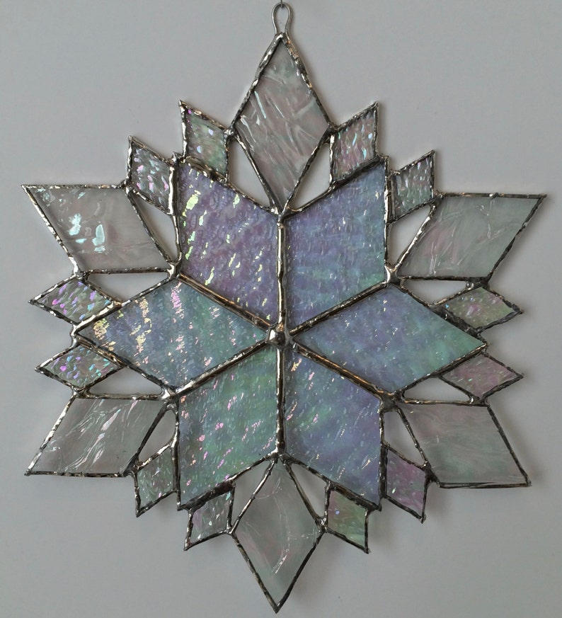 stained glass snowflake suncatcher design 36