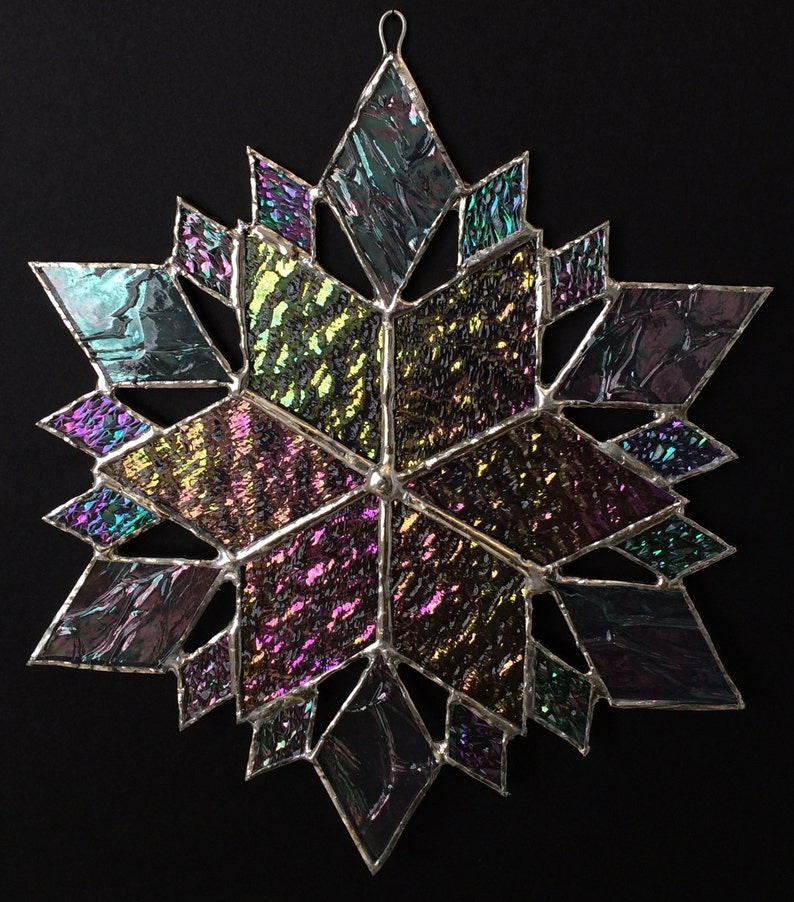 stained glass snowflake suncatcher design 36