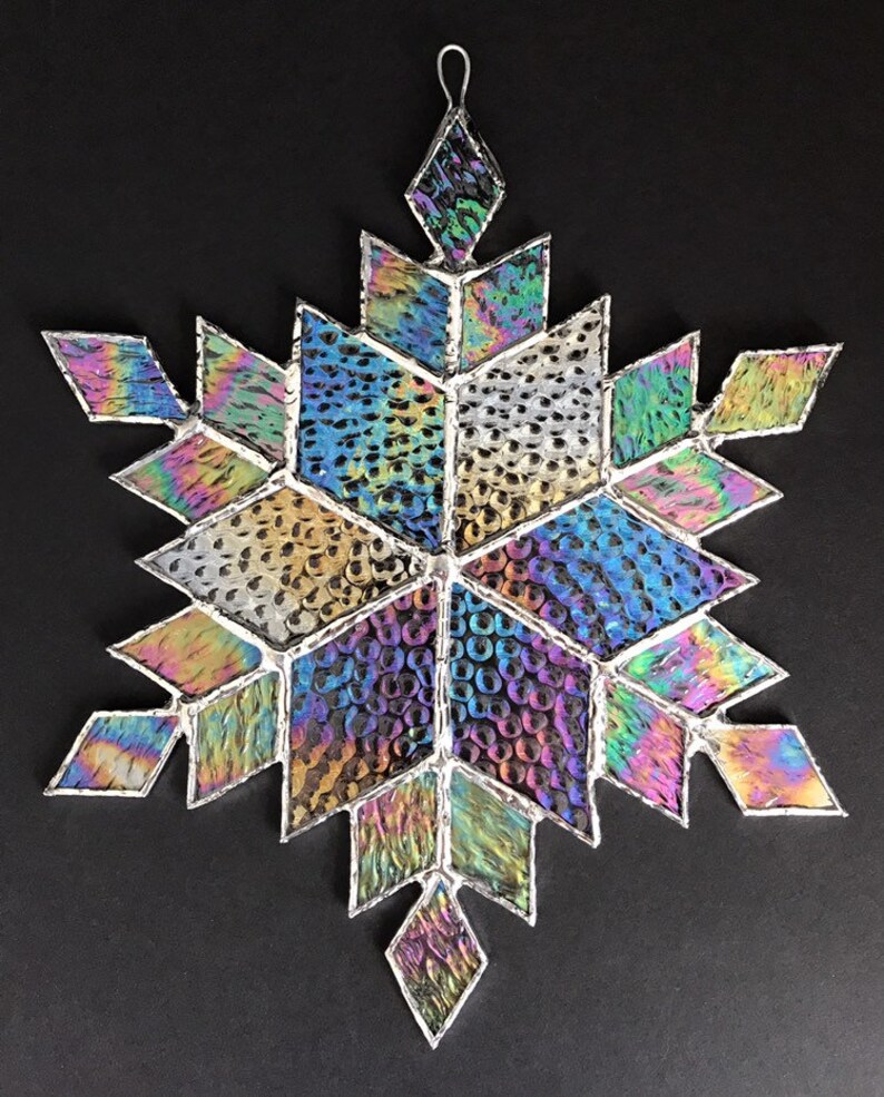 design 12D stained glass snowflake suncatcher