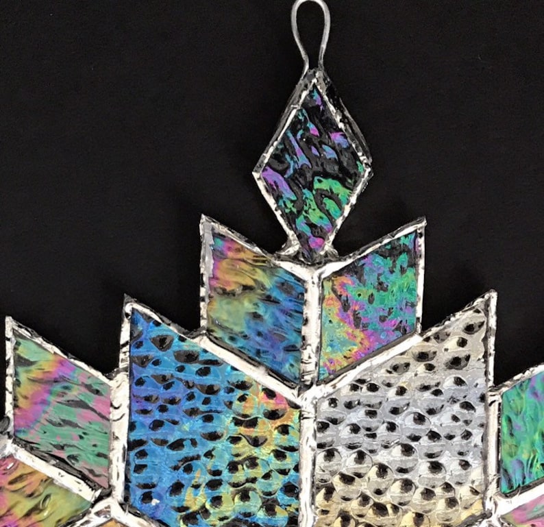 design 12D stained glass snowflake suncatcher