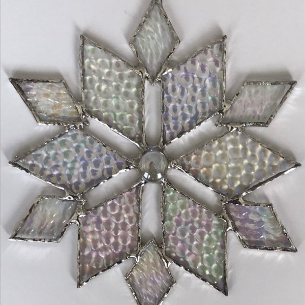 stained glass snowflake suncatcher (design 3D)