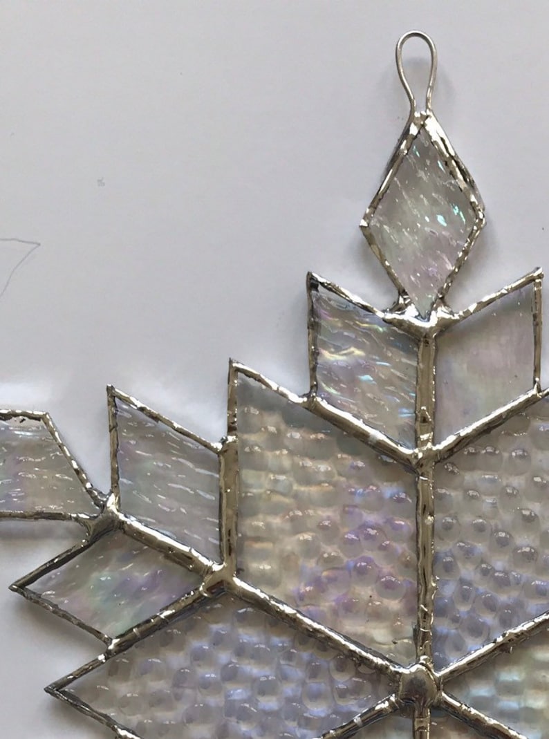 design 12D stained glass snowflake suncatcher
