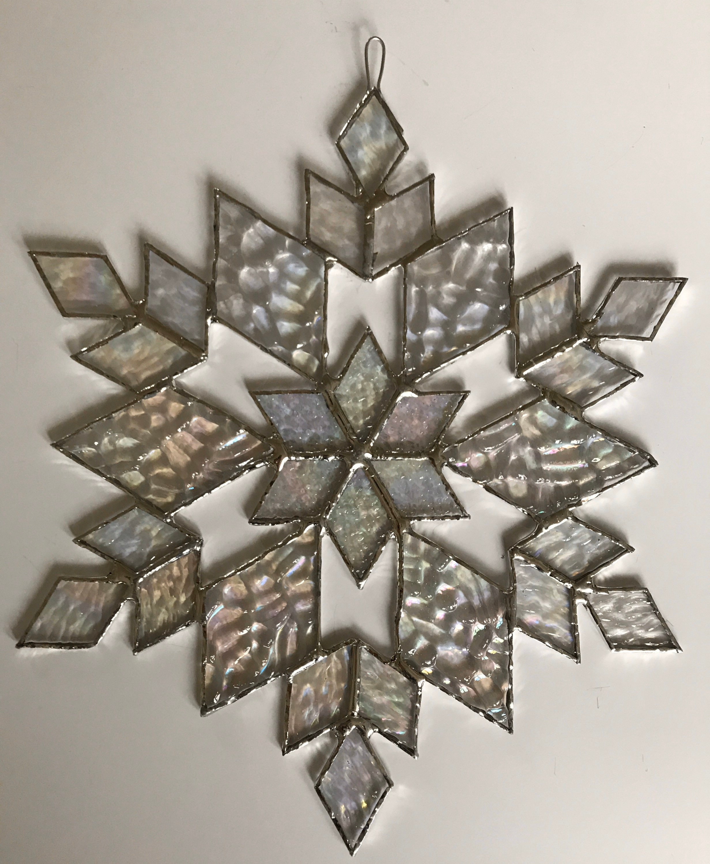 Stained glass snowflake suncatcher design 17B Etsy
