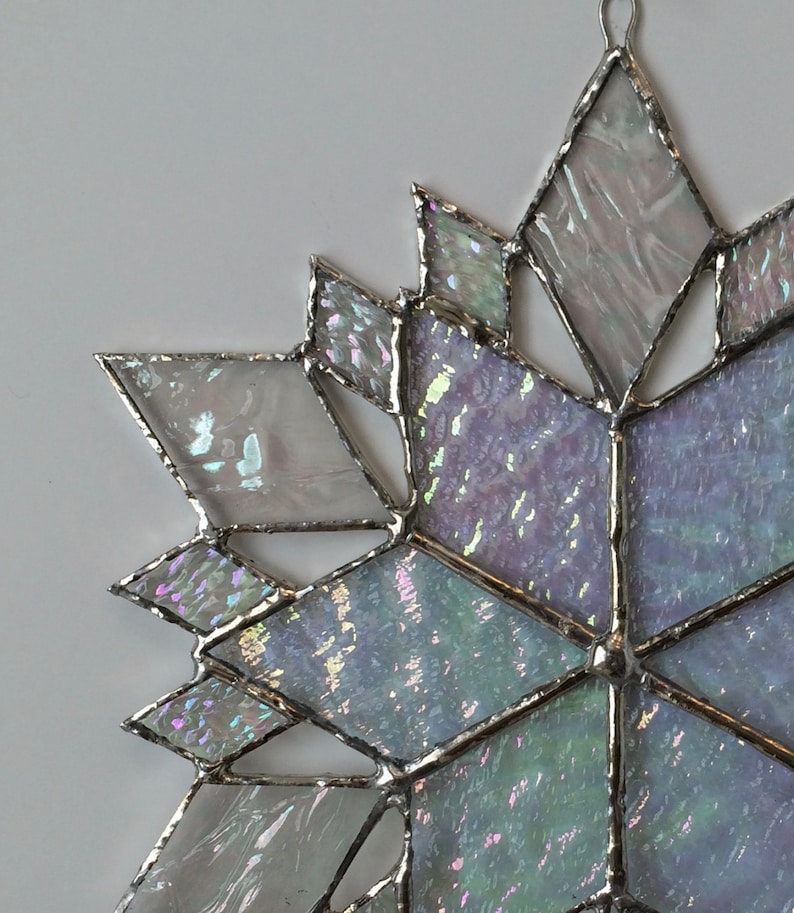 stained glass snowflake suncatcher design 36
