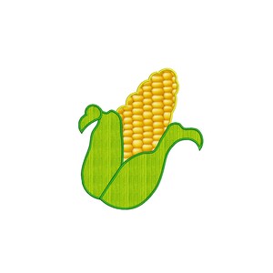 Corn Applique Embroidery Design, Sweet Corn Cob Patch Pattern, Farm Vegetable Stitch File, Machine Embroidery Digital Download
