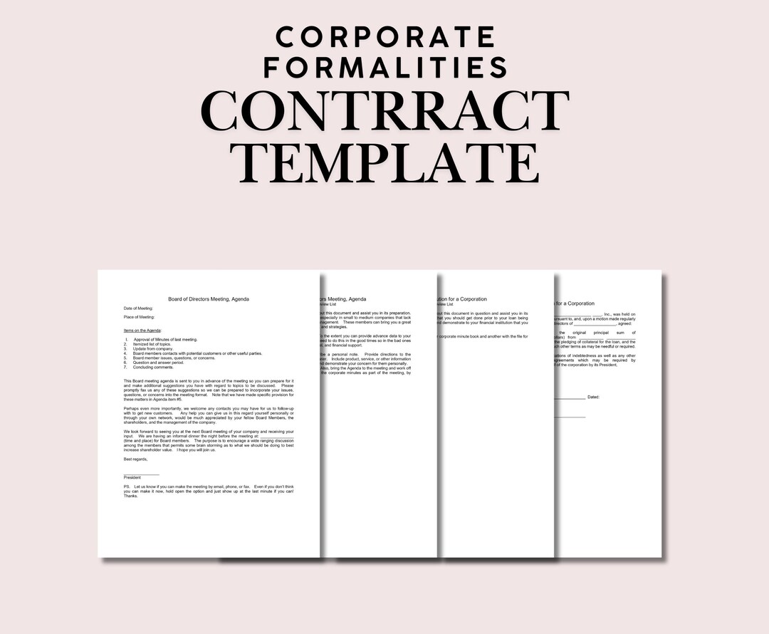 Compulsory Formality 30+ Corporate Formalities Templates | Business Compliance Forms Bundle ...