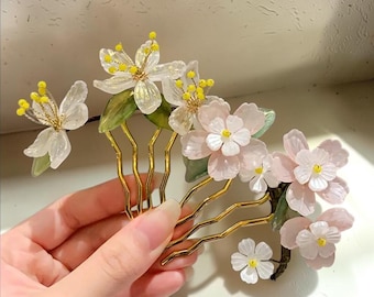 Horquillas para el cabello de novia, horquillas con flores, horquillas para la niña de las flores, horquillas, joyería para el cabello, palillo para el cabello, pinza para el cabello con flores, accesorios para el cabello, peine para el cabello, accesorios de novia