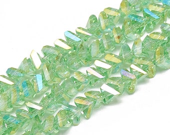 88 Light Green AB 6x5x4mm Faceted Crystal Glass Triangle Beads 6mm 5mm 4mm Jewelry Making DIY Craft Bead Strand