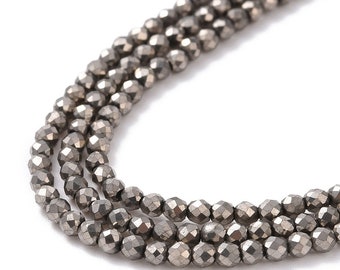 Metallic Platinum Coated 2mm Faceted Crystal Round Beads Loose Spacer DIY Craft Jewelry Making Tiny Bead Strand