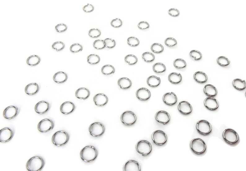 100 Stainless Steel 4mm Open Jump Rings, Unsoldered Rings Free Shipping to Canada image 3