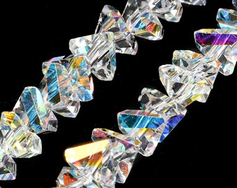 88 Clear AB 4.5x4.5x5.5mm Faceted Crystal Glass Triangle Beads 5mm 4mm Jewelry Making DIY Craft Bead Strand