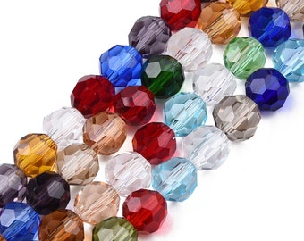 6x5mm Aqua Blue Clear Red Green Brown Faceted Round Spacer Crystal Glass Bead Strand Classic Jewelry Craft DIY Loose Beads Mix #55