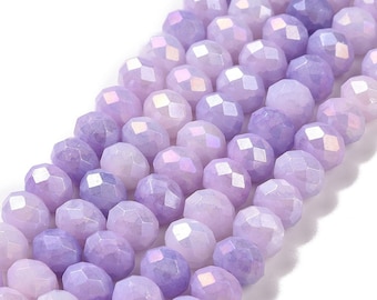 8x6mm Purple Lavender Iris Faceted Rondelle Spacer Briolette Crystal Glass 8mm Bead Strand Classic Jewelry Craft DIY Loose 5040 Beads