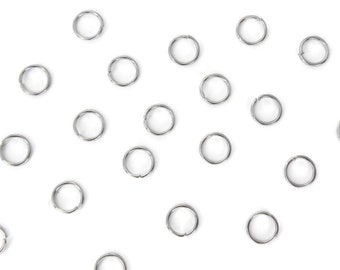 100 Anneaux à saut ouvert en acier inoxydable 5 mm, anneaux nonsolnés - Livraison gratuite au Canada