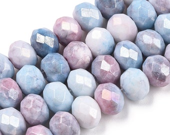 8x6mm White, Blue, Pink, Purple Faceted Rondelle Spacer Briolette Crystal Glass Bead Strand 8mm Classic Jewelry Craft DIY Loose 5040 Beads