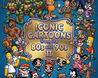 Libro para colorear de dibujos animados de los 80 y 90, vol. 2 – Clásico retro