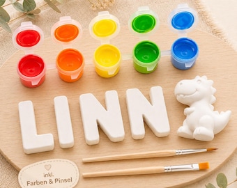 Set per dipingere e creare per bambini – Kit creativo fai-da-te con lettere, 5 colori (5 ml)
