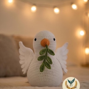 Peace Dove Crochet Pattern Amigurumi PDF, Bird Stuffed Animal Tutorial
