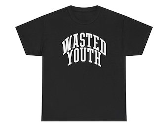 T-shirt Wasted Youth, vintage, punk hardcore, chemise graphique punk skate classique