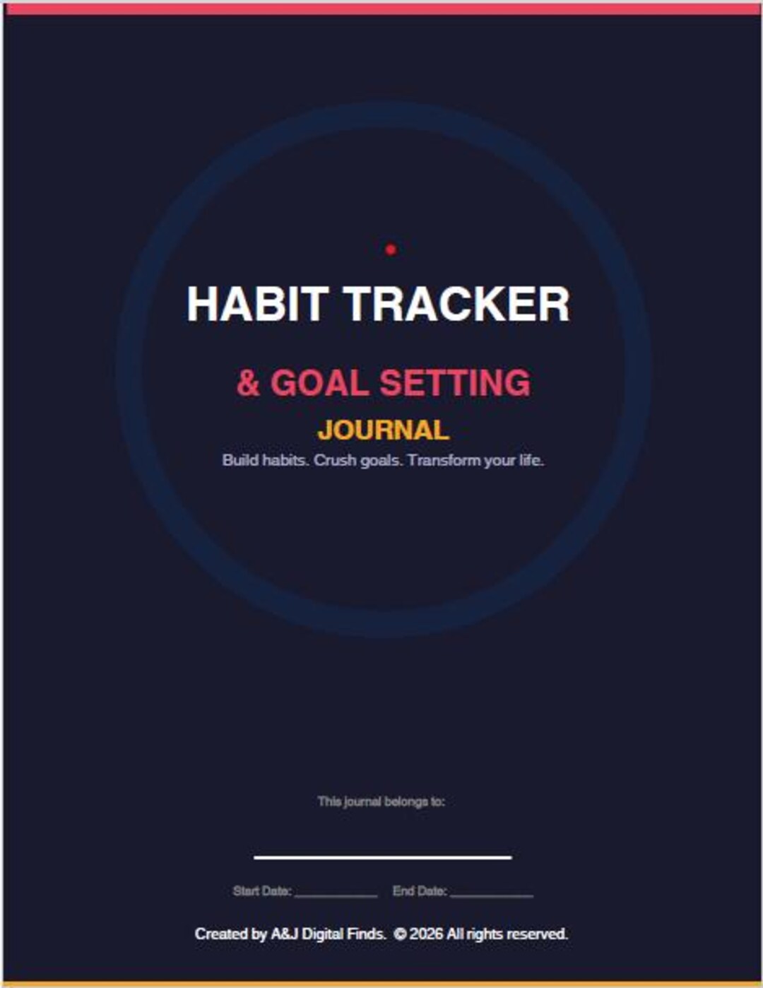 Habit Tracker & Goal Setting Journal | Daily, Weekly Planner (PDF ...