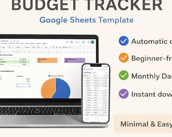 Budget Tracker Tabelle | Google Sheets Monatliches Ausgaben Dashboard (Digitaler Download)