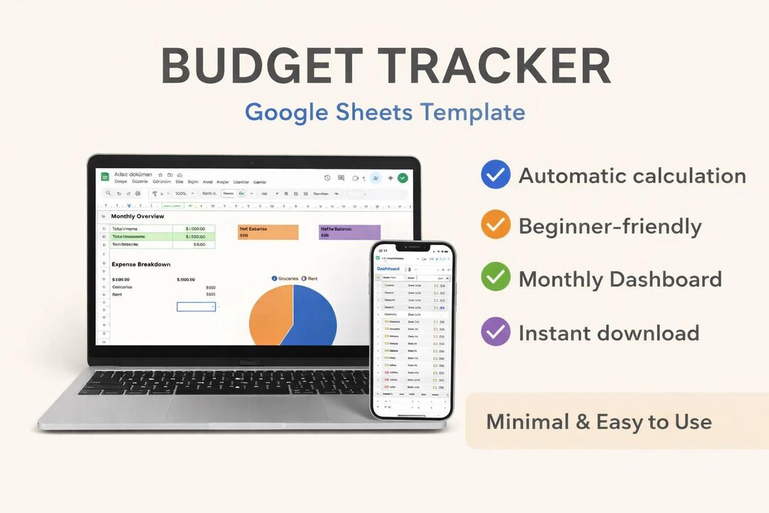 Budget Tracker Spreadsheet | Google Sheets Monthly Expense Dashboard ...