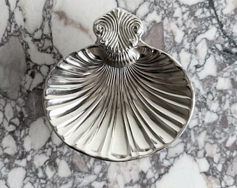 Vintage WMF Silver Plated Scallop Shell Dish | Original Box | Mid-Century Modern | German Silver | Butter Caviar Jewelry Dish