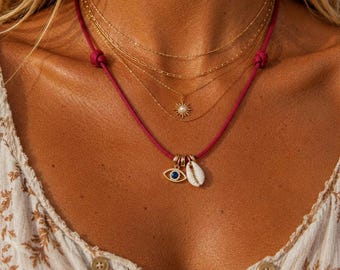 Evil Eye Paracord Charm Necklace