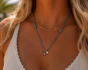 OM Pendant and CZ Charm Paracord 18k Gold PVD Necklace