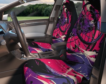 Dreamcatcher Feathers Car Seat Covers | Boho Tribal Pink Purple
