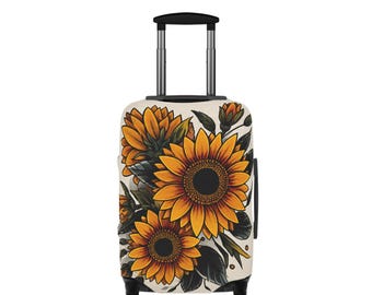 Sonnenblumenstrauß Gepäckabdeckung | Gelbe Blumen-Koffer-Abdeckung