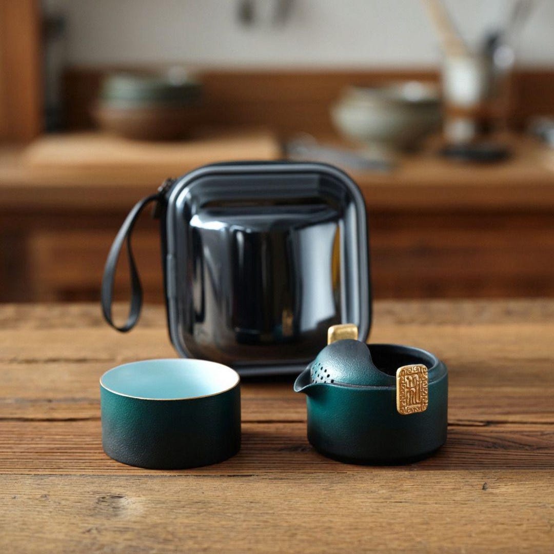 Japanese Stackable Tea Set Portable Japanese Tea Set With Travel Case – Luxury Ceramic Teapot ...