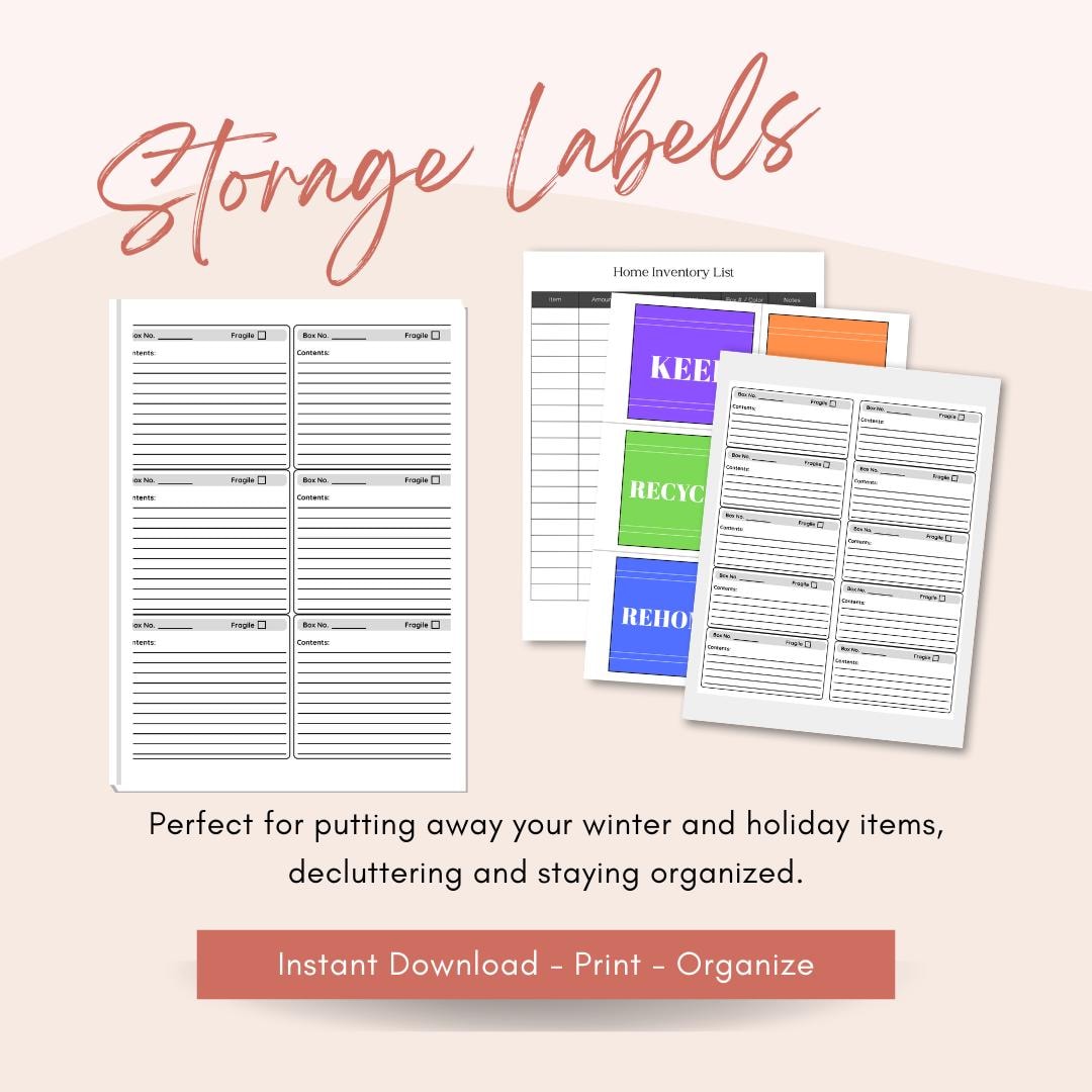 Storage Labels | Printable | Digital Download - Etsy