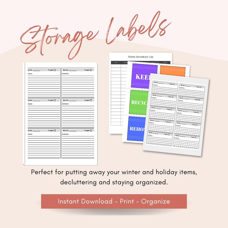 Storage Labels | Printable | Digital Download - Etsy