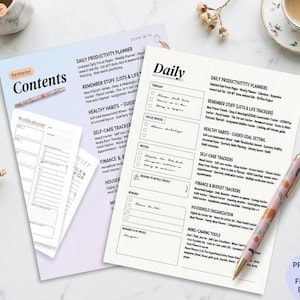 ADHS Planer-Bundle | Tägliches Produktiviäts Journal, Life kaufmännischer Tracker (Digitaler Download)